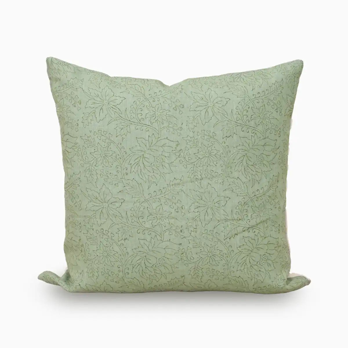 Botanical Drift Blossoms Trail Linen Pillow Cover - Mint & Sage Green 16"X42" Double Sided Pillow Covers