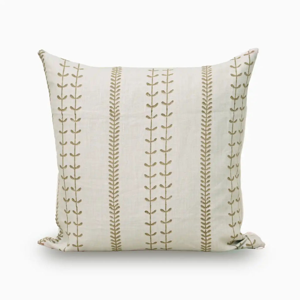 Floral Stripe Light Beige Pillow Cover 16"X42" Double Sided Pillow Covers