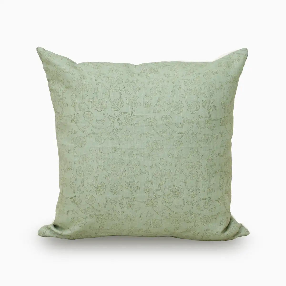 Botanical Drift Flora Bloom Linen Pillow Cover - Mint Green & Light Beige 16"X42" Double Sided Pillow Covers