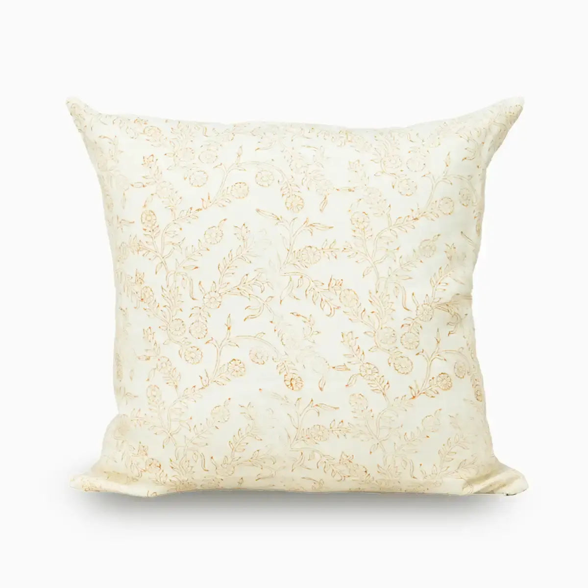 Botanical Drift Ochre Bloom Linen Pillow Cover - Ivory & Mustard 16"X42" Double Sided Pillow Covers