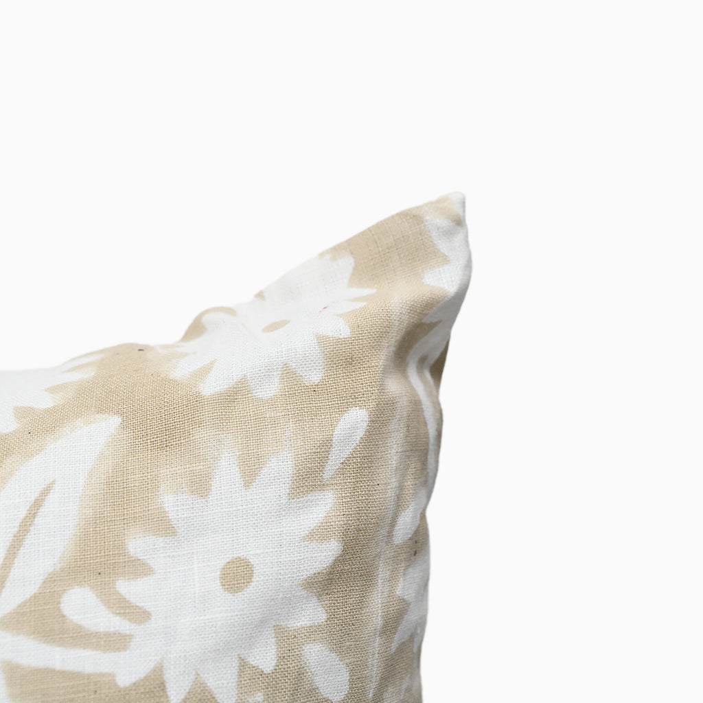 Hayley Beige Floral Pillow Cover Pillow Covers