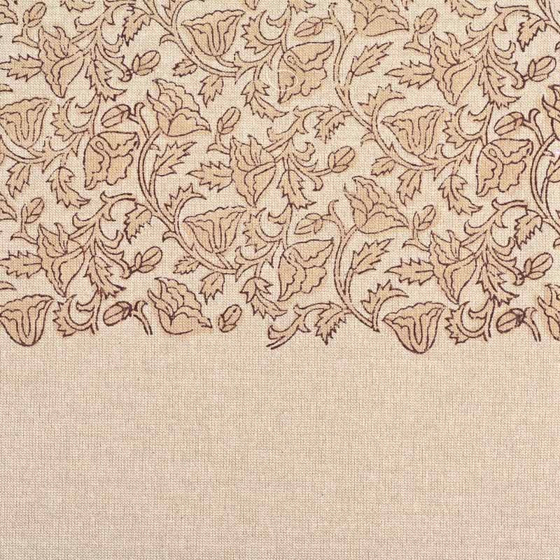 Hand Block Print Table Runner – Natural Beige, Blush & Chestnut