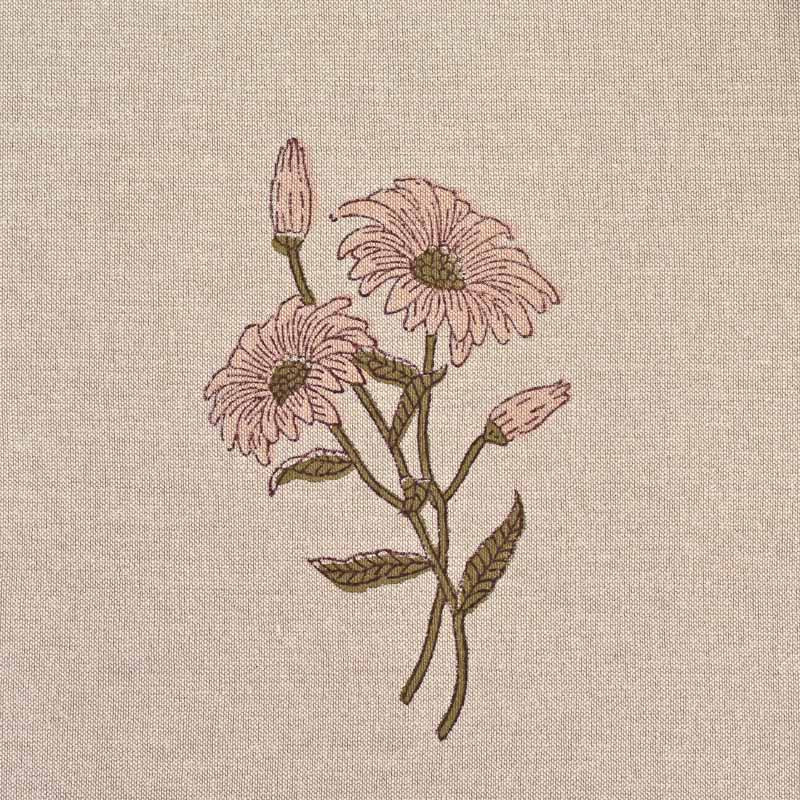 Hand Block Print Table Runner – Natural Beige, Fawn & Chestnut