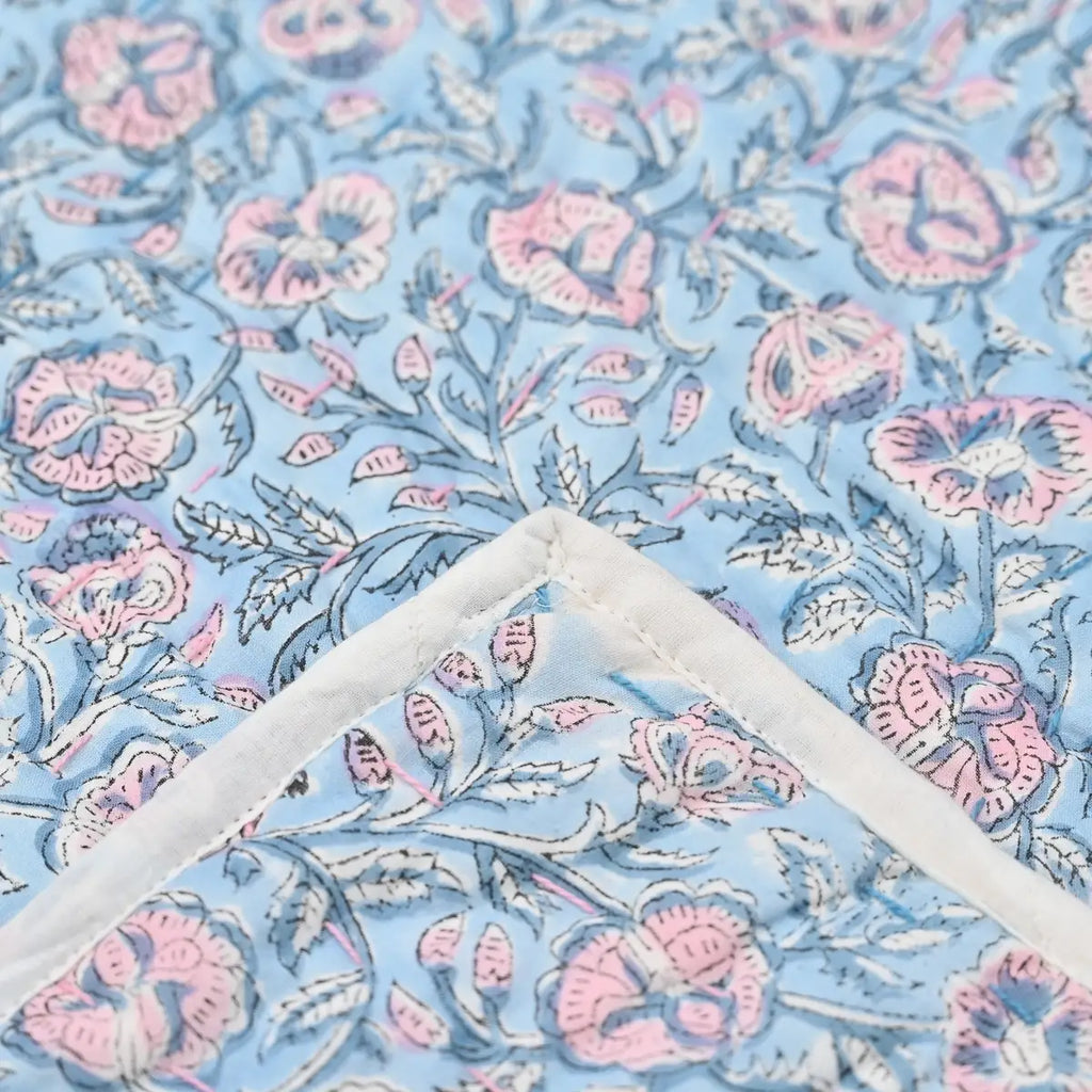 Willow Hand Block Printed Quilt Quilts