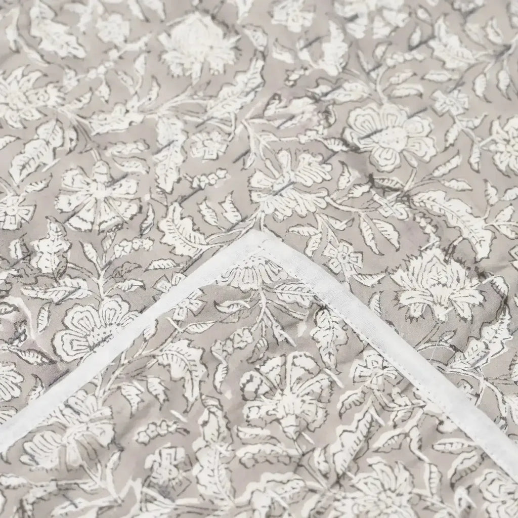 Magnolia Hand Block Printed Quilt Quilts