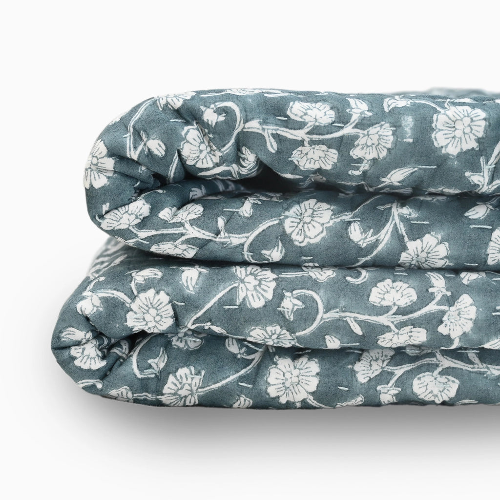 Clover Hand Block Printed Quilt