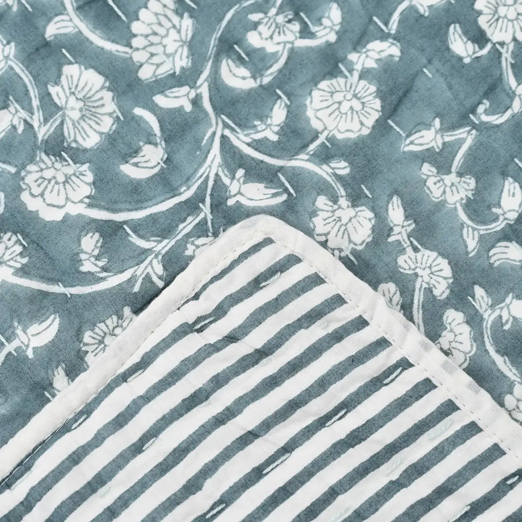 Clover Hand Block Printed Quilt