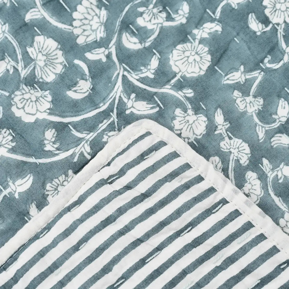 Clover Hand Block Printed Quilt