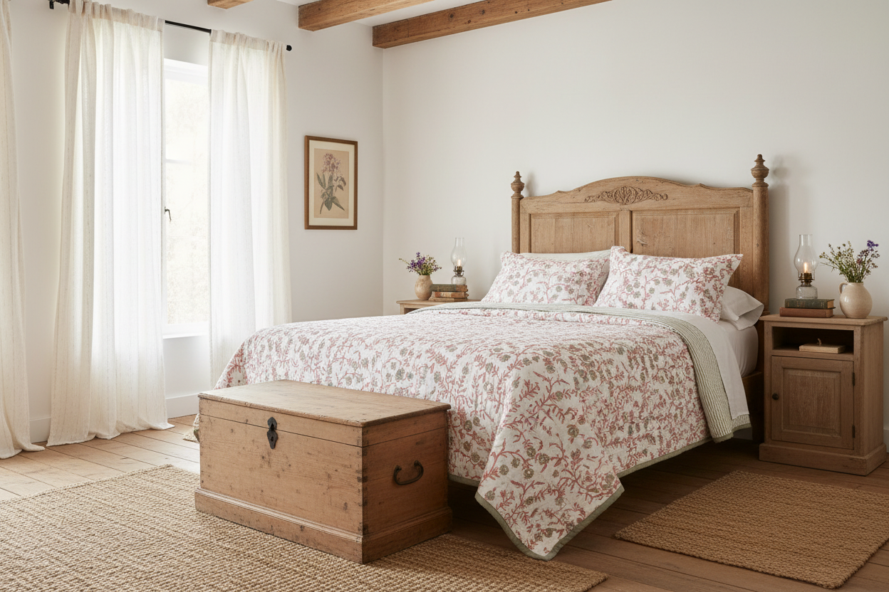 Nancy Hand Block Printed Quilt