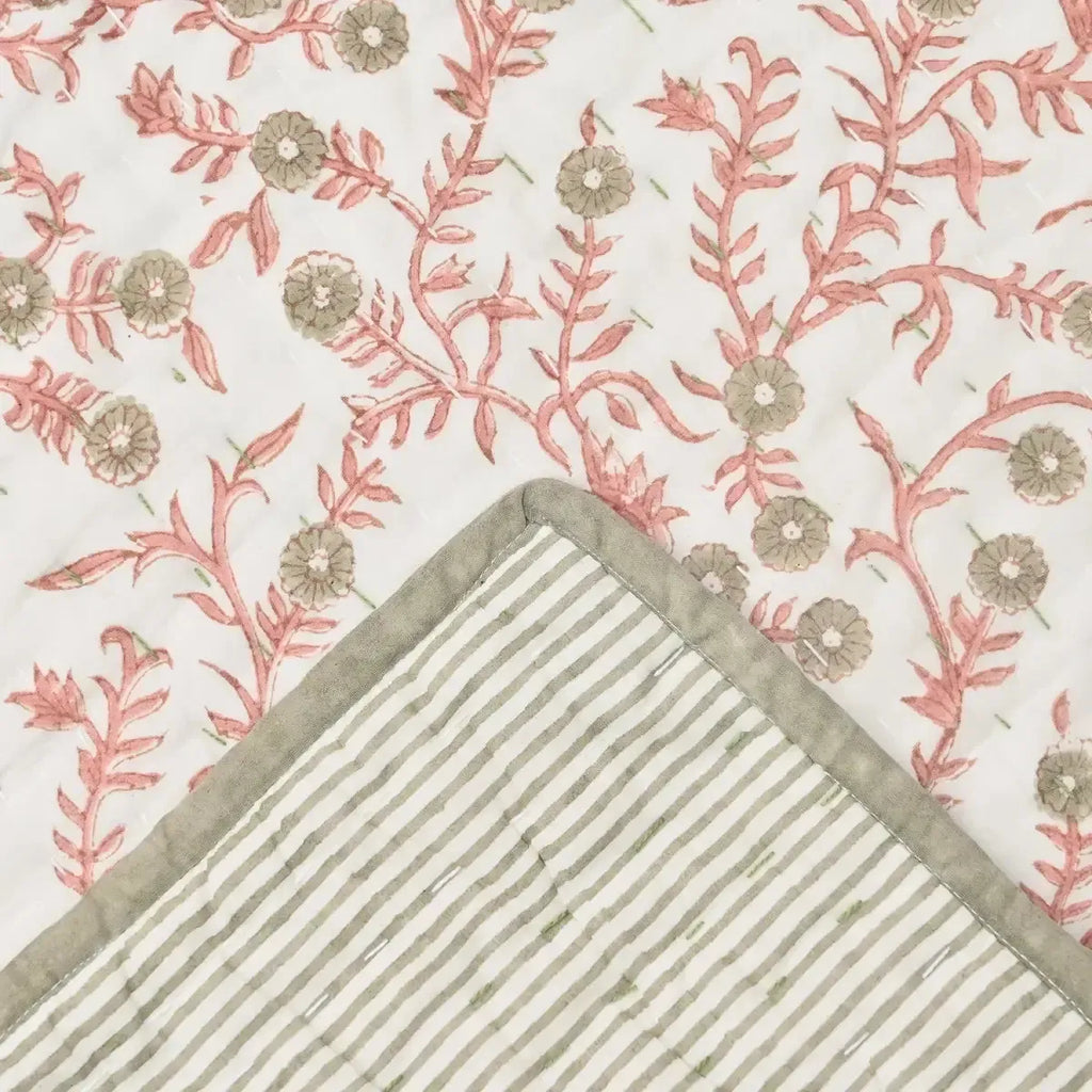 Nancy Hand Block Printed Quilt Quilts