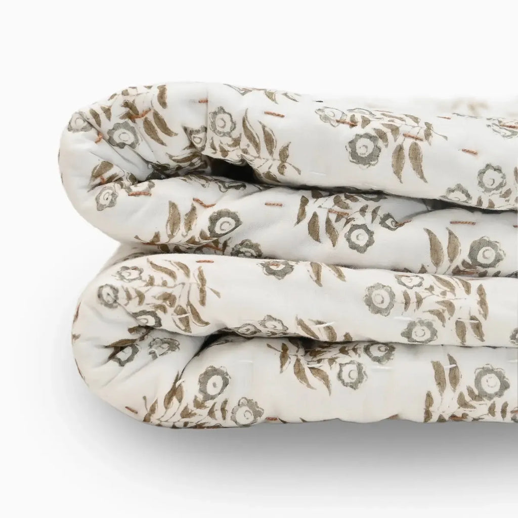 Genevieve Hand Block Printed Quilt Quilts