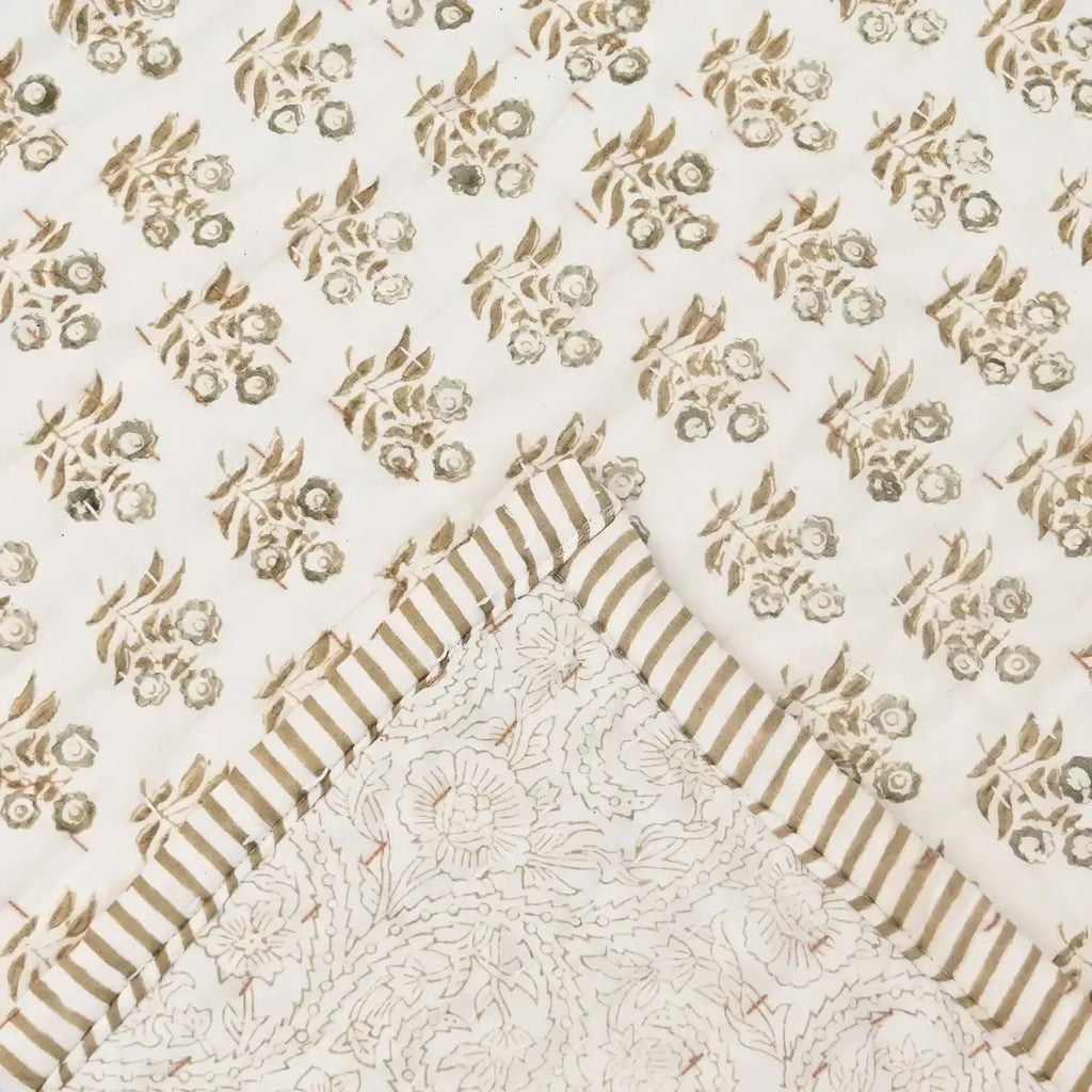 Genevieve Hand Block Printed Quilt Quilts