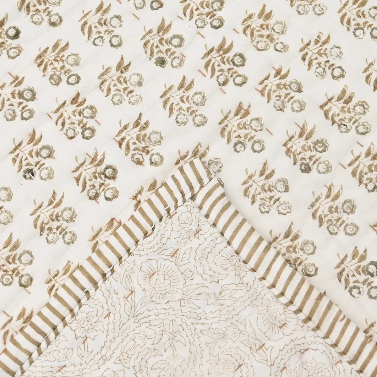 Genevieve Hand Block Printed Quilt