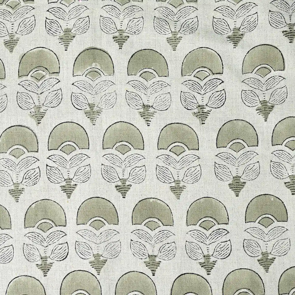 Hepburn Block Print Linen Fabric