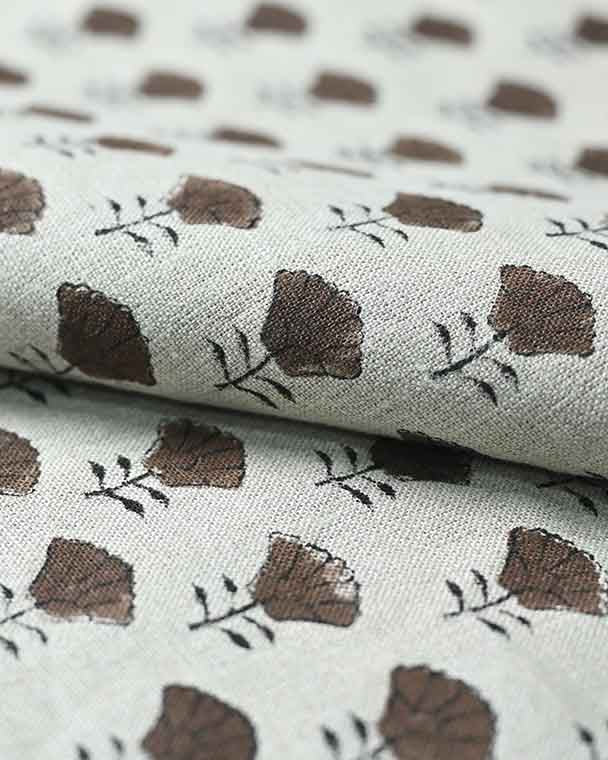 Arianna Block Printed Upholstery Linen Fabric Linen Fabric