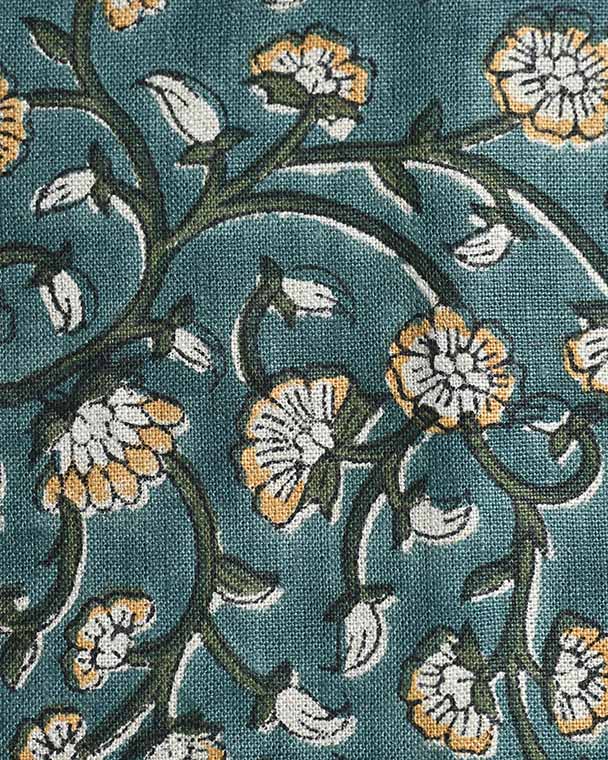 David Hand Block Printed Linen Linen Fabric