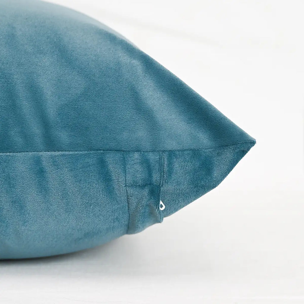 Teal Solid Velvet Cushion Cover Pillow Covers
