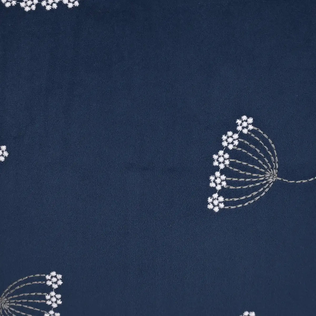 Ink Blue Embroidered Velvet Cushion Cover Pillow Covers