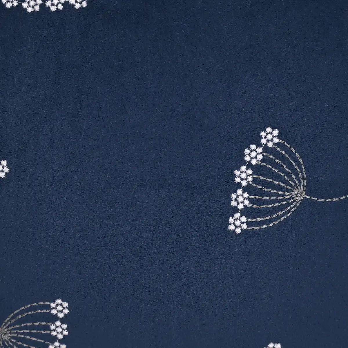 Ink Blue Embroidered Velvet Cushion Cover Pillow Covers