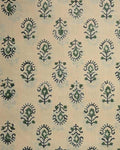 Amy Hand Block Print Indian Cotton Fabric Yard Forest Green Cotton Fabric