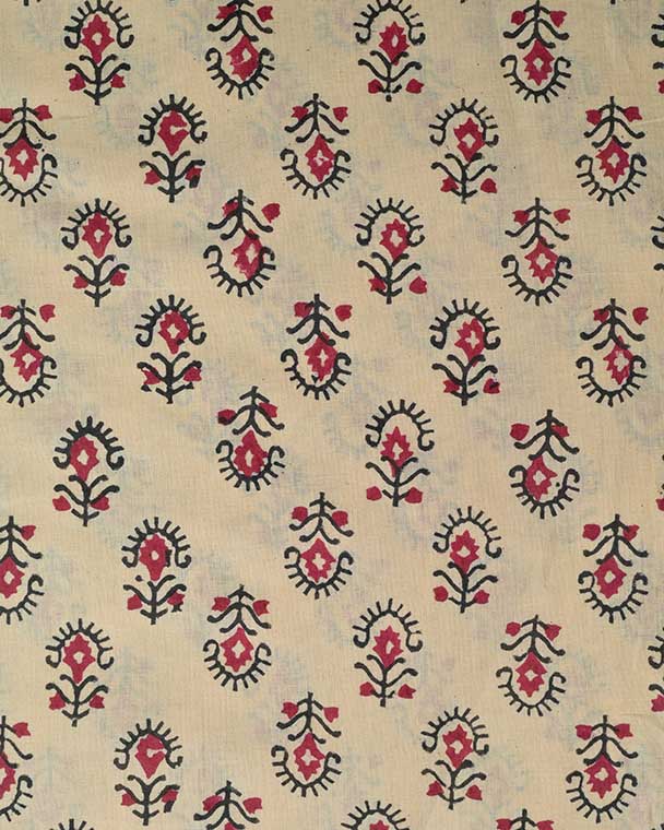 Amy Hand Block Print Indian Cotton Fabric Red Cotton Fabric