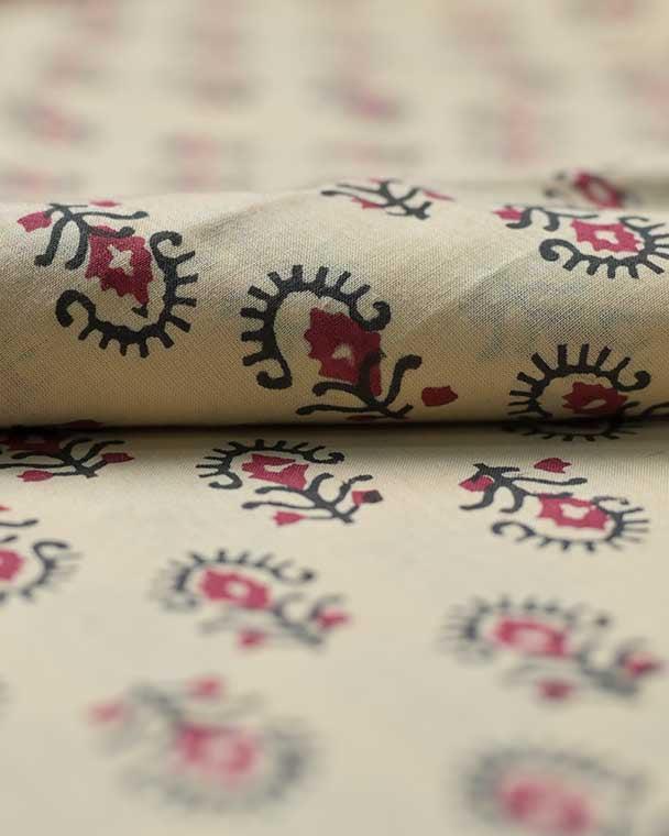Amy Hand Block Print Indian Cotton Fabric Cotton Fabric