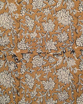 Abbey Block Print Indian Cotton Fabric Yard Mustard White Cotton Fabric