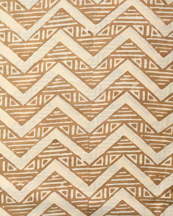 Julie Cotton Block Print Fabric by the Yard Mustard Off white Cotton Fabric