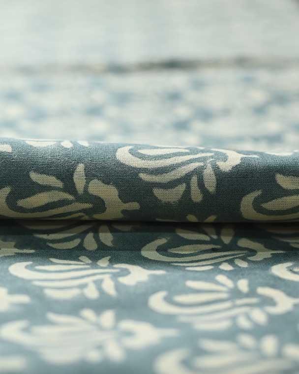 Roseline Hand Block Print Designer Floral Cotton Fabric Cotton Fabric