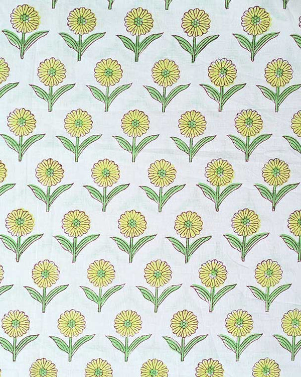 Alexis Indian Cotton Block Print Fabric by the Yard