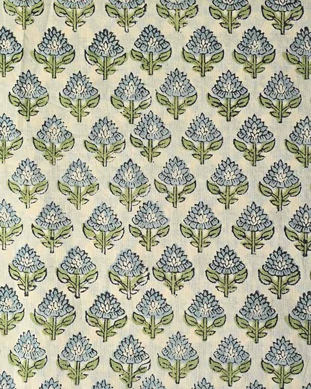 Quill Block Printed Fabric By The Yard Cotton Fabric