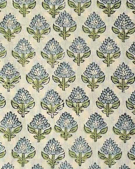 Quill Block Printed Fabric By The Yard Cotton Fabric