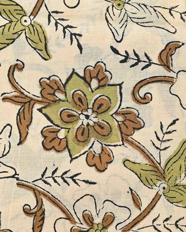 Holly Indian Cotton Block Print Fabric Cotton Fabric