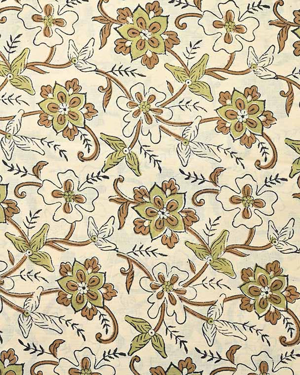 Holly Indian Cotton Block Print Fabric