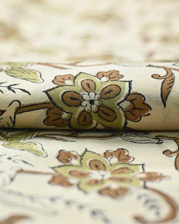 Holly Indian Cotton Block Print Fabric Cotton Fabric