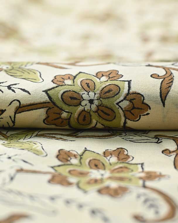 Holly Indian Cotton Block Print Fabric Cotton Fabric