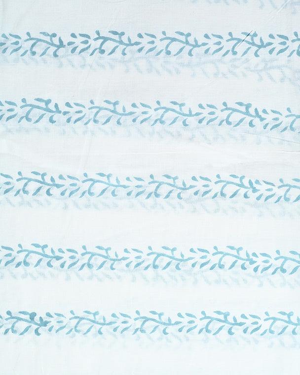 Anara Indian Cotton Block Print Fabric Yard Blue Off-white Cotton Fabric