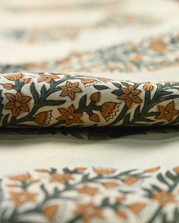 Ziva Cotton Block Print Fabric Cotton Fabric