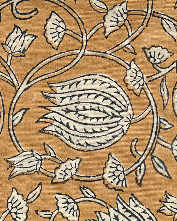 Vivienne Block Print Upholstery Cotton Fabric Cotton Fabric