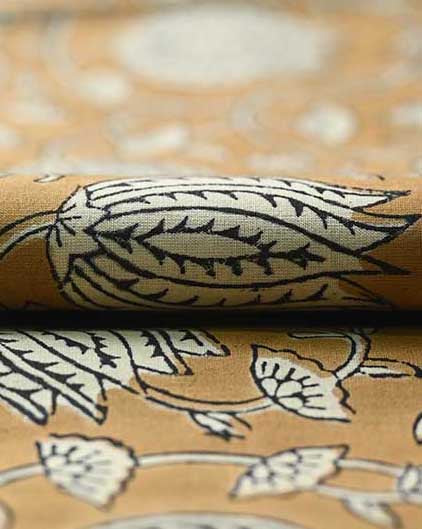 Vivienne Block Print Upholstery Cotton Fabric Cotton Fabric