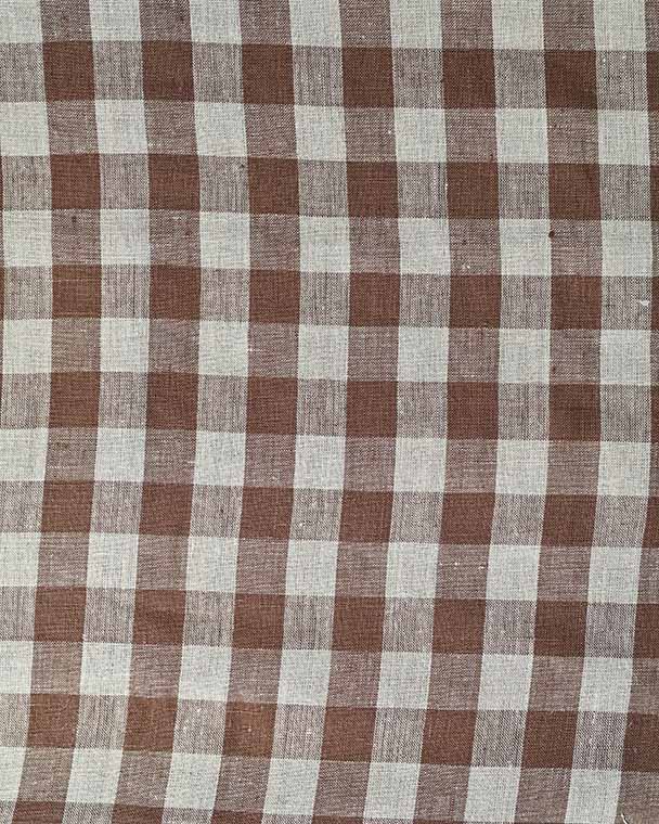 Isla Hand Woven Linen Fabric Brown Linen Fabric