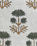 Sandra Hand-Block Printed Linen Fabric Linen Fabric