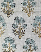 Sandra Hand-Block Printed Linen Fabric Linen Fabric