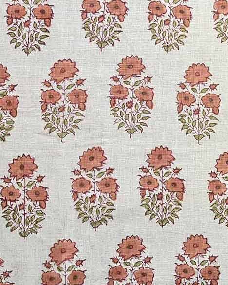 Skye Block Print Linen Linen Fabric