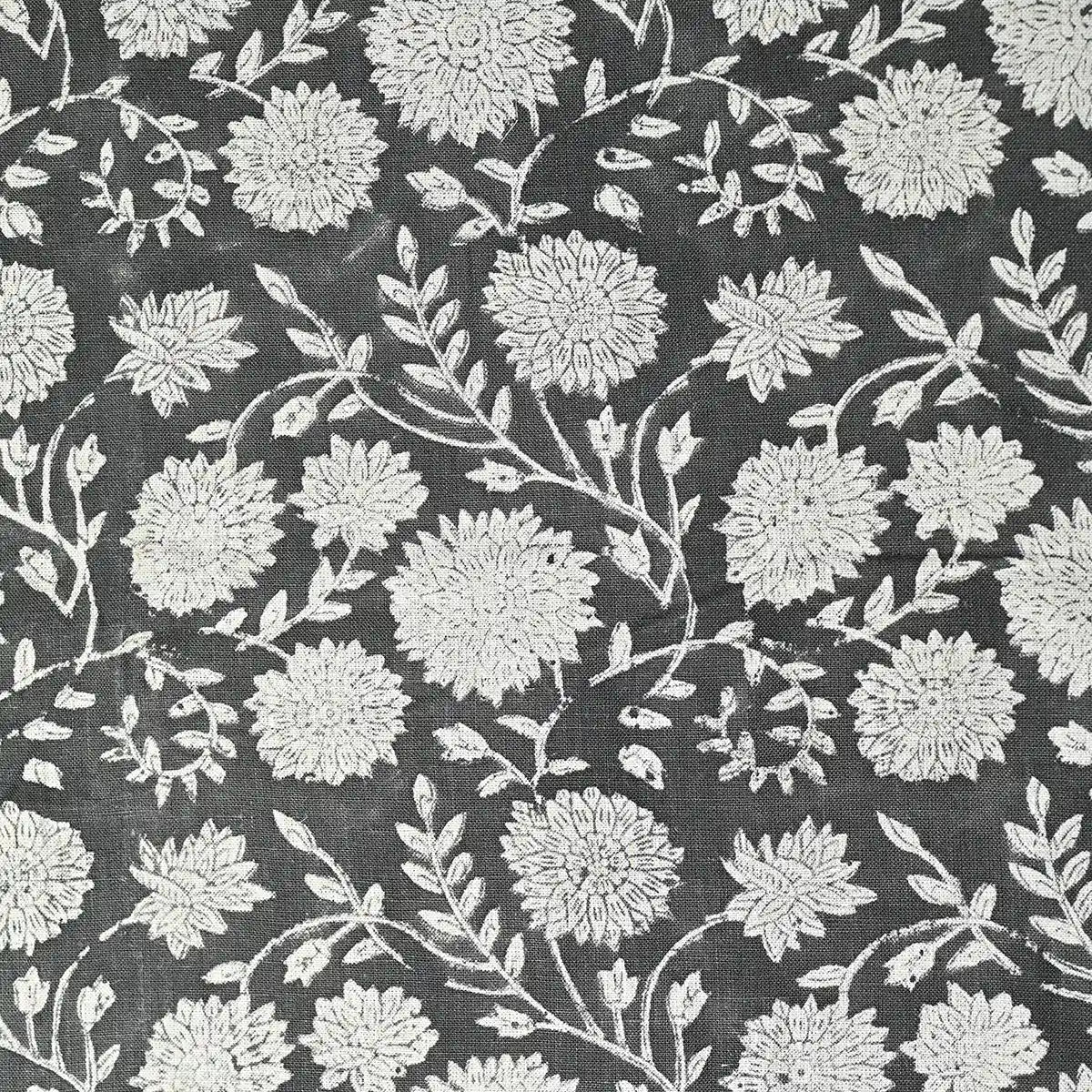 Howard Block Print Linen Fabric By Yard