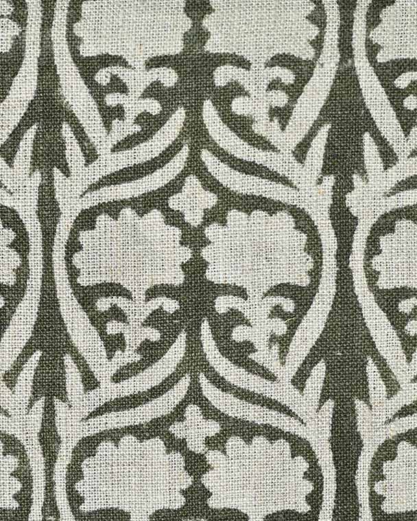 Henderson Floral Block Printed Linen Fabric Linen Fabric
