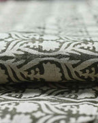 Henderson Floral Block Printed Linen Fabric Linen Fabric