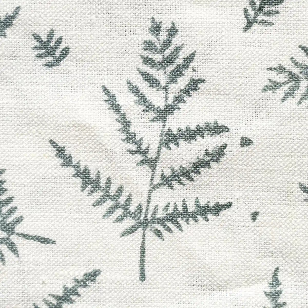 Wilow Fern Costal Blue Swatch Linen Fabric