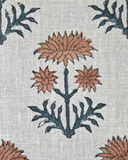 Sylvia Hand Block Printed Linen Fabric Linen Fabric