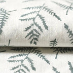 The Willow Fern Coastal Blue Linen Fabric Linen Fabric
